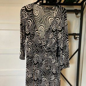 Black Zebra Striped Dress from Laundry by Shelli Segal Petites, Size 10